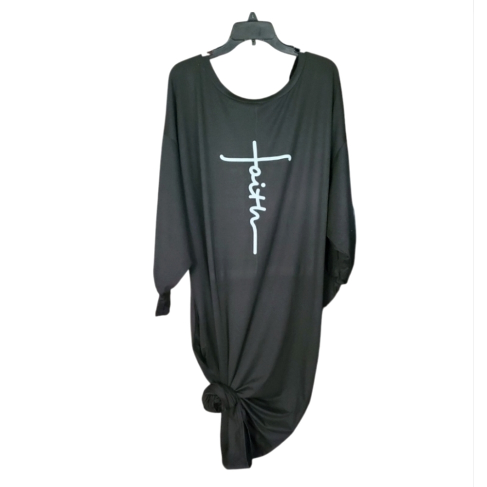 Black Dress with Faith Graphic